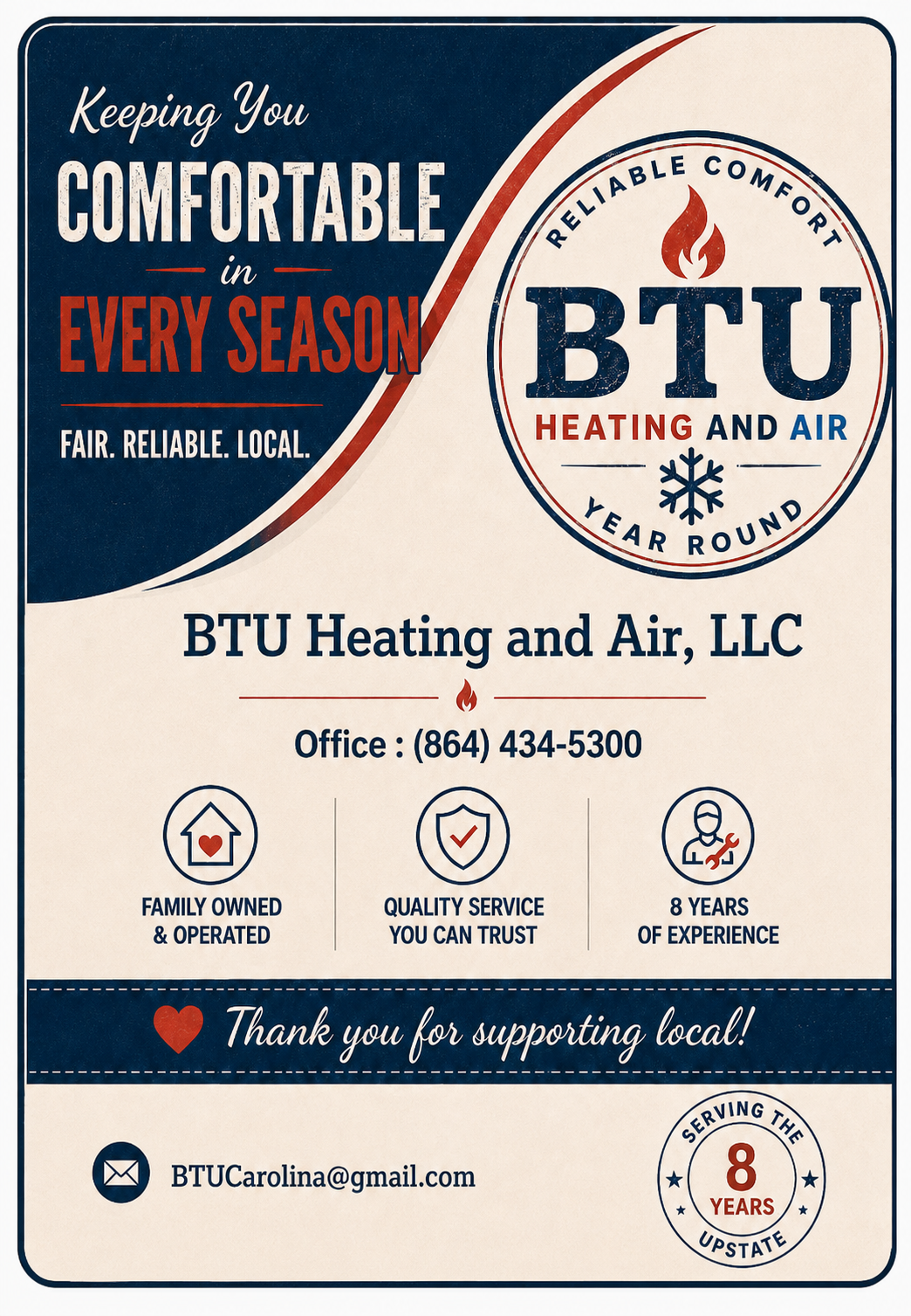 BTU Heating and Air company information